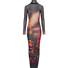 Red Dresses Jean Paul Gaultier Pigalle Print Long Dress