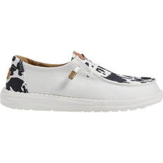 Hey Dude Wendy Animal W - White/Black Cow Print