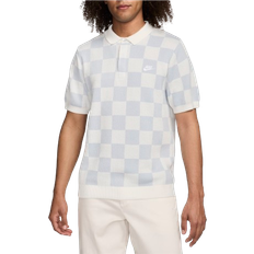 Nike White Polo Shirts Nike Sportswear Club Men's Checkers Polo - Sail/Pure Platinum