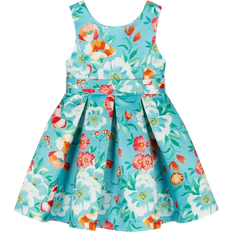 Abel & Lula Girl's Floral Satin Dress - Blue