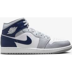 Nike Multi Ground (MG) - Unisex Shoes Nike Air Jordan 1 Mid - White/Wolf Grey/Midnight Navy