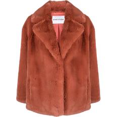 Red - Unisex Outerwear Stand Studio Savannah Faux Fur Lush Teddy Jacket