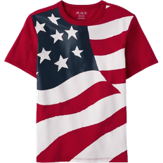 The Children's Place Boy's American Flag Graphic Tee - Ruby