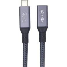 Nördic USBC-N1146 40Gbps 240W USB C - USB C M-F 0.2m