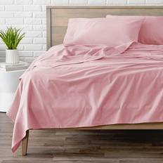 Bare Home Cotton Flannel Twin Xl Bed Sheet Pink
