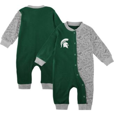 Knitted Sweaters Children's Clothing Outerstuff Newborn and Infant Boys and Girls Green Michigan State Spartans Playbook Two-Tone Full-Snap Jumper Green 12 months