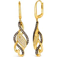 Brown - Gold Earrings Le Vian Ladies Chocolate And Honey Swirl Earrings set 14K Honey Gold Yellow OS