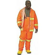 Disposable Coveralls MCR Safety 2013RL Luminator 3-Piece Rain Suit, Orange w/ Lime Silver Stripes