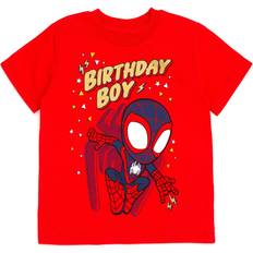 Tops Marvel Spidey and His Amazing Friends Miles Morales Birthday Toddler Boys T-Shirt Red 3T