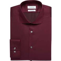 Calvin Klein Red Tops Calvin Klein Big & Tall Men's Infinite Slim Fit Dress Shirt Burgundy Solid 18 32/33