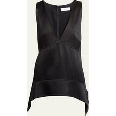 Proenza Schouler Liz Plunging Sleeveless Satin Top