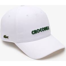 Lacoste White Accessories Lacoste Men's Slogan Embroidered Baseball Cap, White