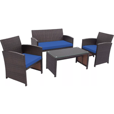 Outdoor Lounge Sets Costway 4 pcs Outdoor Lounge Set