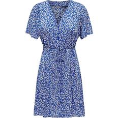 S Kleider Only Evida V-Neck Mini Dress - Blue/Nebulas Blue
