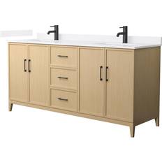 White Oak Bathroom Furnitures Wyndham Collection Elan (WCH717172DHBWQUNSMXX)