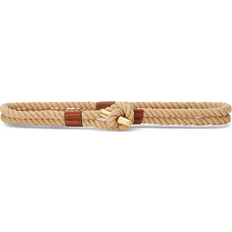 Cotton - Women Belts Lauren Ralph Lauren Women's Leather Trim Rope Toggle Skinny Belt - Natural/Lauren Tan