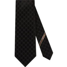 Ties Gucci GG Pattern Silk Tie - Black