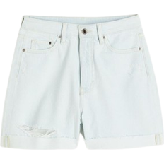 H&M Mom Comfort Ultra High Denim Shorts - Pale Denim Blue