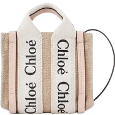 Chloé Nano Woody Tote Bag - White/Brown