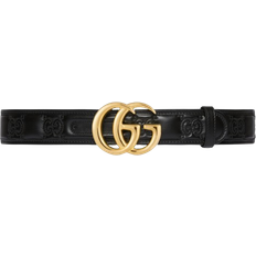 Women Belts Gucci GG Marmont Matelasse Wide Belt - Black Leather