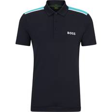 Hugo Boss Paddytech Performance Stretch Contrast Logo Polo Shirt - Dark Blue