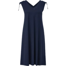 s.Oliver Tie Detail V-Neck Dress - Deep Blue