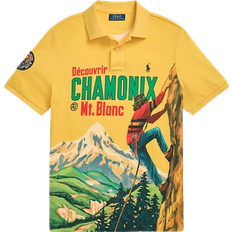 Men - Yellow Polo Shirts Polo Ralph Lauren Classic Fit Mesh Graphic Polo Shirt - Canary Yellow Poster Prin