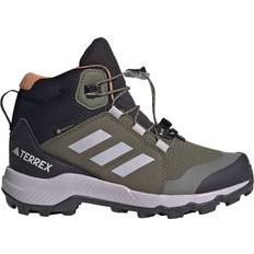 Adidas Jungen Wanderstiefel Adidas Kid's Terrex Mid Gore-Tex - Olive Strata/Silver Dawn/Amber Tint