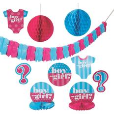 Fun Express Party Decorations Gender Reveal Decor Kit 10-pack