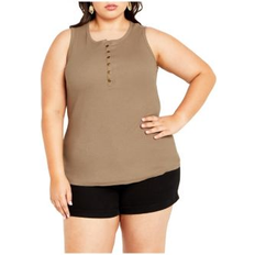 Beige Tank Tops City Chic Plus Nalani Tank Taupe