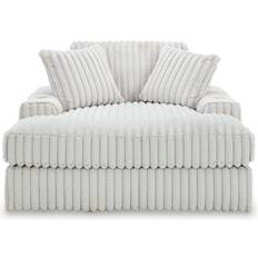 White Furniture Signature Design by Ashley Stupendous Oversized Chaise White/Gray Sofa 64" 2 Seater