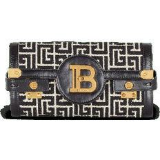 Balmain B-Buzz 23 Jacquard Monogram Clutch Bag - Ivory/Black