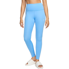 Blå - Dame Leggings Nike One Women's High Waisted Full Length Leggings - University Blue/Sail