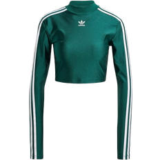 Adidas 3-Stripes Cropped Long Sleeve T-shirt - Collegiate Green