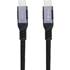 Nordic USBC-N1264 60W 3A 5Gbps 3.2 Gen1 USB C - USB C M-M 2m