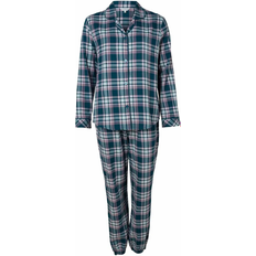 Lady Avenue Flannel Pyjamas - Petrol Checks