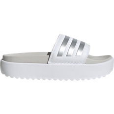 Adidas 46 - Dame Tøfler & Sandaler Adidas Adilette Platform - Cloud White/Zero Metalic/Grey One