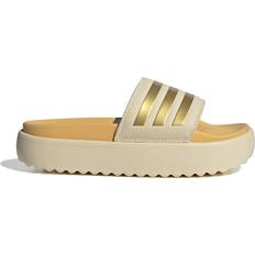 Adidas Women Slippers & Sandals Adidas Adilette Platform - Crystal Sand/Gold Metallic/Semi Spark