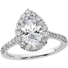 Gem & Harmony Lab-Grown Pear Engagement Ring - White Gold/Diamonds
