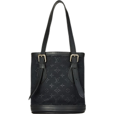Louis Vuitton Monogram Satin Mini Bucket Bag - Black