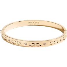 Coach Outlet Signature Hinged Bangle - Gold/Transparent