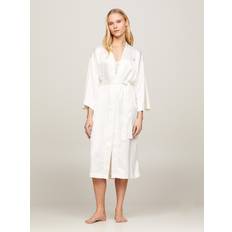 Tommy Hilfiger Robes Tommy Hilfiger Women's TH Monogram Sateen Robe White Jacquard Critter Monogram Ivory