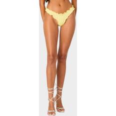 Women - Yellow Bikinis Edikted Golden Ruffle Edge Bikini Bottom