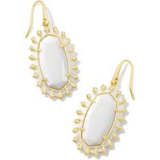 Kendra Scott Earrings Kendra Scott 14k Gold-Plated Framed Stone Drop Earrings Gold White ONE SIZE