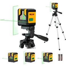 Battery Cross- & Line Laser Prexiso Laser Level with Tripod, 100Ft Cross Line Line