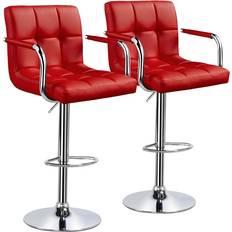 Wade Logan Pete Swivel Red Bar Stool 44.5" 2pcs