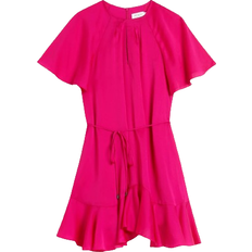 Ted Baker Elsieee Fluted Hem Mini Skater Dress - Bright Pink