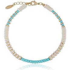 Anklets Ettika Ocean Tide 18k Gold Plated Anklet Turquoise ONE SIZE