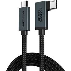 Nördic USBC-N1112 10Gbps 100W 4K USB C - Angled USB C M-M 1m