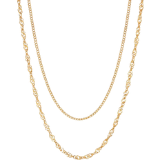 Icrush Straight n Twist Chain Necklace - Gold